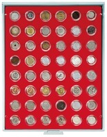 Coin Storage Box 26mm (2c, 10 euro cent in coin capsules) red/gr