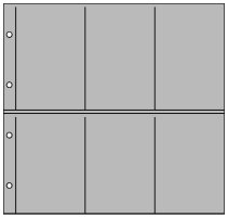 Postikorttilehti XL 2x 6 pystytaskua 108 x 160 mm harmaa