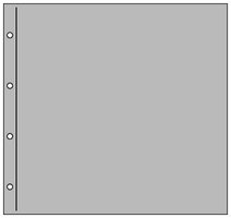Postikorttilehti XL 1 iso tasku 330 x 330 mm harmaa