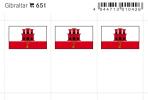 Gibraltar country flag stickers (6 pcs)