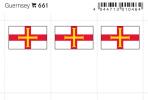 Guernsey country flag stickers (6 pcs)