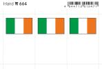 Ireland country flag stickers (6 pcs)