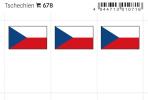 Czech Republic country flag stickers (6 pcs)