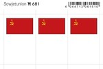 Neuvostoliitto USSR CCCP lipputarrat (6 kpl pak)