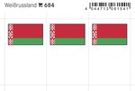 Belarus country flag stickers (6 pcs)