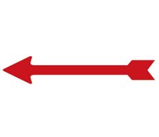 Indicator Decals Arrows, Red self adhesive, Pack of 100