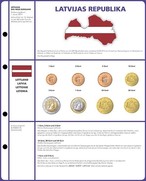 Latvia eurokolikkosarjalle lisälehti Lindner 8450 kansioon