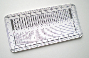 Perforation Gauge, cardboard