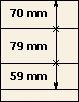 70 mm | 79 mm | 59 mm | Lindner T-Blank lehti