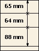 65 mm | 64 mm | 88 mm | Lindner T-Blank lehti