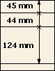 45 mm | 44 mm | 124 mm | Lindner T-Blank lehti