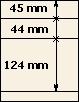 45 mm | 44 mm | 124 mm | Lindner T-Blank lehti *[2]