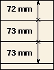 72 mm | 73 mm | 73 mm | Lindner T-Blank lehti *[5]