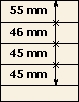 55 mm | 46 mm | 45 mm | 45 mm | Lindner T-Blank lehti