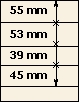 55 mm | 53 mm | 39 mm | 45 mm | Lindner T-Blank page