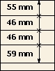 55 mm | 46 mm | 46 mm | 59 mm | Lindner T-Blank lehti