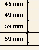 45 mm | 49 mm | 59 mm | 59 mm | Lindner T-Blank lehti