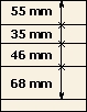 55 mm | 35 mm | 46 mm | 68 mm | Lindner T-Blank lehti