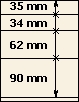 35 mm | 34 mm | 62 mm | 90 mm | Lindner T-Blank lehti