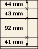 44 mm | 43 mm | 92 mm | 41 mm | Lindner T-Blank lehti