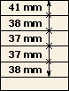 41 mm | 38 mm | 37 mm | 37 mm | 38 mm | T-Blank lehti