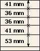 41 mm | 36 mm | 36 mm | 41 mm | 53 mm | T-Blank lehti