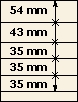 54 mm | 43 mm | 35 mm | 35 mm | 35 mm | T-Blank lehti