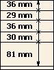 36 mm | 29 mm | 36 mm | 30 mm | 81 mm | T-Blank lehti