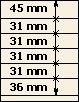 45 mm | 31 mm | 31 mm | 31 mm | 31 mm | 36 mm | T-Blank page