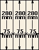 280 x 75 mm | Lindner T-Blank lehti pystytaskut *[3]