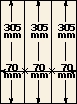 305 x 70 mm | Lindner T-Blank lehti pystytaskut *[7]