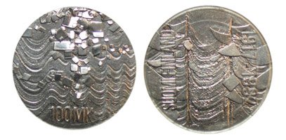 Suomi 1992 Itsenäinen Suomi 75 vuotta 100 mk hopea