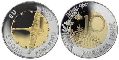 Suomi 1995 EU joutsen 10 mk