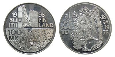 Suomi 1998 Alvar Aalto 100 mk Proof