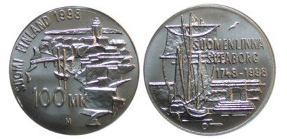 Finland 1998 250th anniversary of the Suomenlinna 100 mk silver