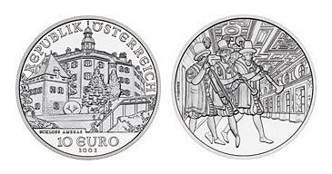 Austria 2002 10e Ambras Castle, silver Proof