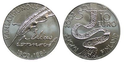 Suomi 2002 10e Elias Lönnrot hopea Proof