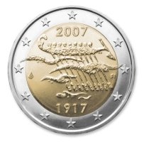 Suomi 2007 2e Itsenäisyyden 90-vuotisjuhlaraha Proof