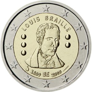 Belgia 2009 2e Louis Braillen syntymän 200. vuosipäivä