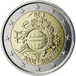 Belgium 2012 2e 10 years of the euro Currency