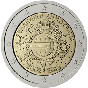 Kreikka 2012 2e Euro 10 vuotta rahana