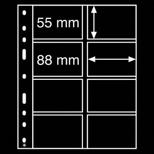 Optima 4VS lehdet 8x 55x88mm musta 10 kpl