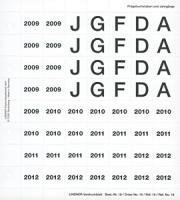 Perforated year names and German mint marks labels 2009-2012