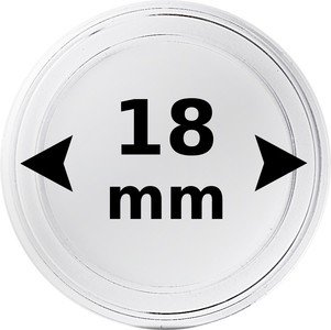 Kolikkokapseli Ø 18,0 mm kolikolle 10 kpl