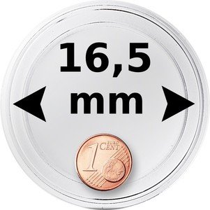 Kolikkokapseli Ø 16,5 mm kolikolle (1 euro cent) 10 kpl