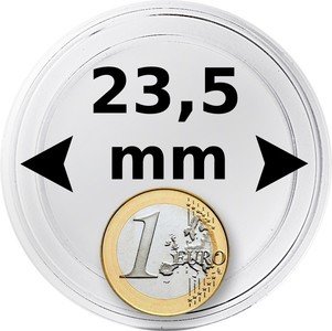 Kolikkokapseli Ø 23,5 mm kolikolle (1 euro) 100 kpl