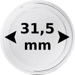 Kolikkokapseli Ø 31,5 mm kolikolle 10 kpl