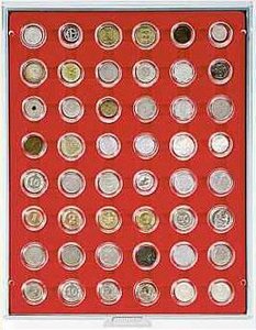 Coin Storage Box 24mm (1 euro cent in coin capsules) red/gr