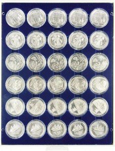 Coin Storage Box 37mm (for coin capsules), blue/grey