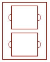 Raha ja mitalilaatikko d-box 140 x 123 mm, pun/harmaa